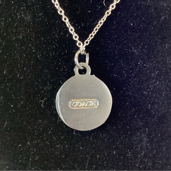 Coach red monogram pendant on a silver toned chain with a hangtag - Picture 3 of 3